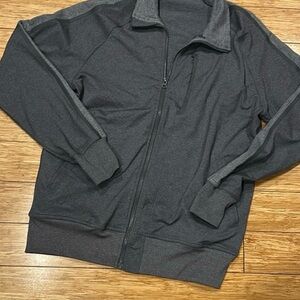lululemon athletica Gray Zip Up Gorpcore Track Jacket Herringbone accents L